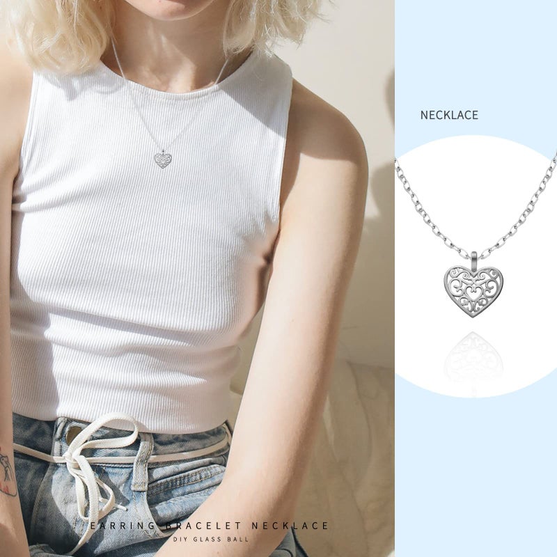 Weyuley 100pcs Antique Silver Plated Hollow Lovely Heart Charms Pendant DIY Bracelets Necklace Jewelry Making Craft Wholesale 16mmx14mm(A285) - Image 3
